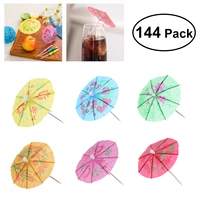 cocktail picks bulk pack of 144 assorted tropical color party picks with parasol detail for tiki bars picnics party and