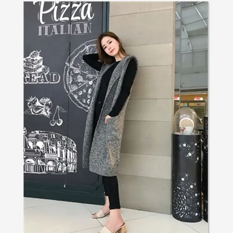 

Autumn Women Sweater Knitted Screw Thread Sweater Vest V-neck Fashion for Women Cardigan Solid Sleeveless Tops Winter T506