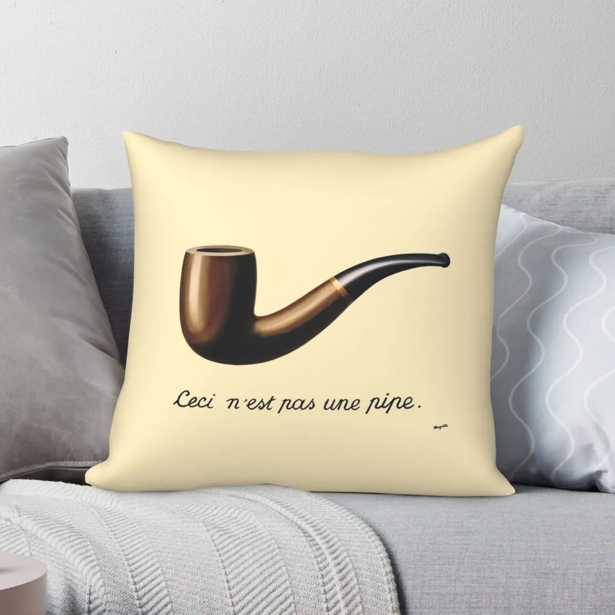 

THIS IS NOT A PIPE By Rene Magritte Pillowcase Polyester Linen Velvet Creative Zip Decor Sofa Seater Cushion Cover