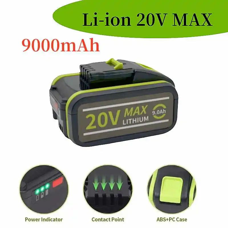 Сменная литиевая аккумуляторная батарея 20 В 9000 мАч WA3551 WA3551.1 WA3553 WA3641 WX373 WX390