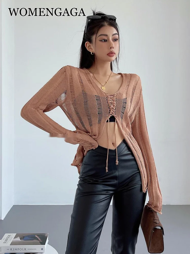 

Женский трикотажный бандаж с V-образным вырезом, привлекательный модный топ в Корейском стиле, милая одежда для женщин с V-образным вырезом ...