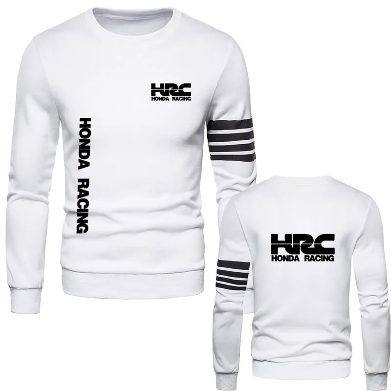 

Striped Men's Hoodie HRC car logo print Crew Neck Sweatshirt Spring Autumn Men's clothing Harajuku Trend Loose Men's Sweatshirt