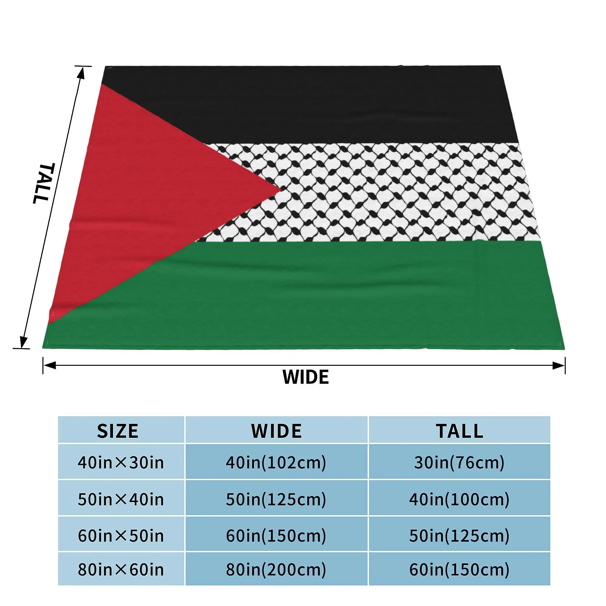 Одеяла с флагом Палестины Палестинское одеяло узором Хатта Куфия нечеткая