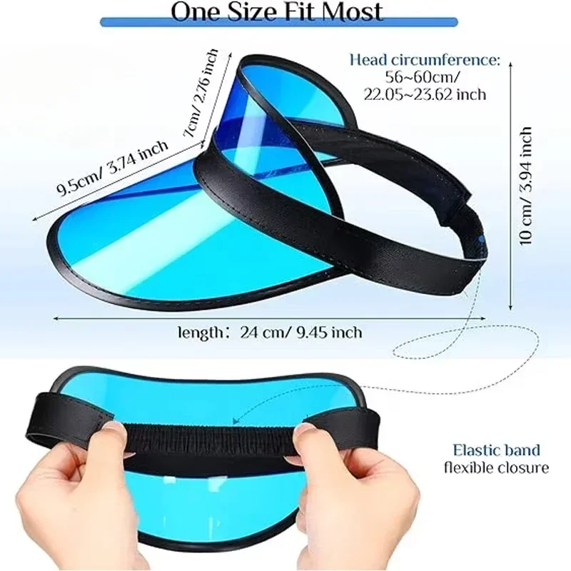 Синие прозрачные модные козырьки для мужчин и женщин мягкие ПВХ спортивные кепки