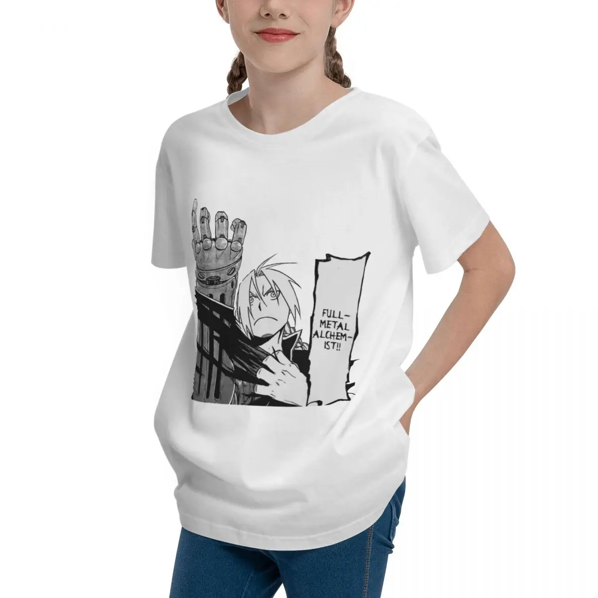 Футболка с коротким рукавом и круглым вырезом Эдвард Элрик манга на продажу