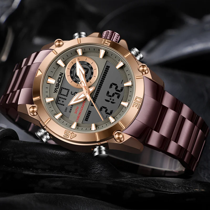 

Mens Luxury Watch Men Chronograph Wristwatch Sports Military Watches Multifunctional Unique Design Male Clock Reloj Hombre