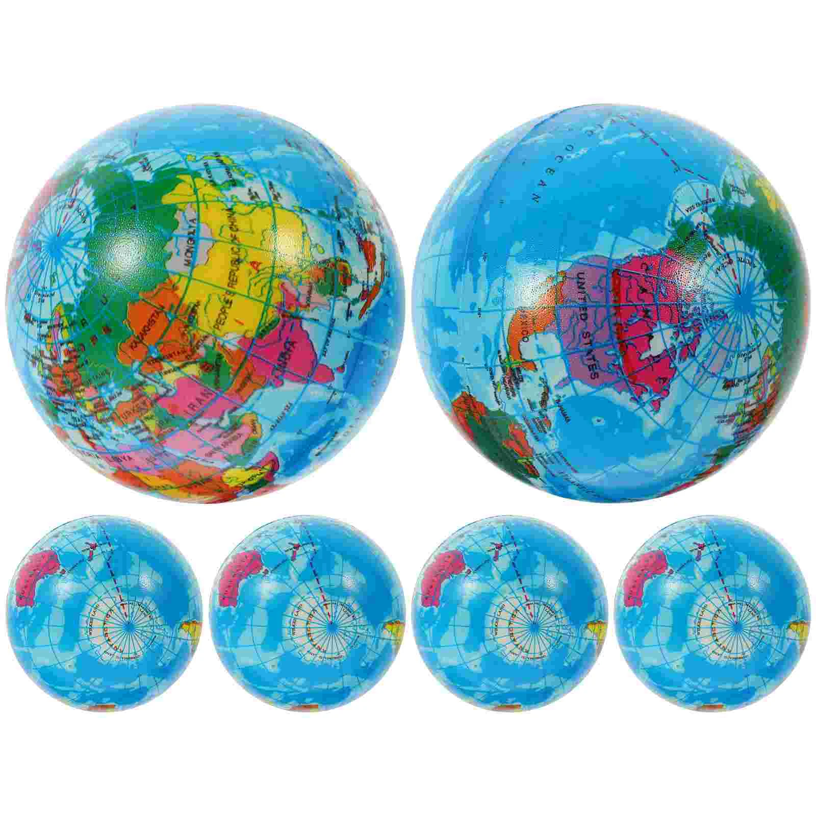 

6Pcs Foaming Earth Kids Balls Kids PU Globe Indoor Kids Playthings