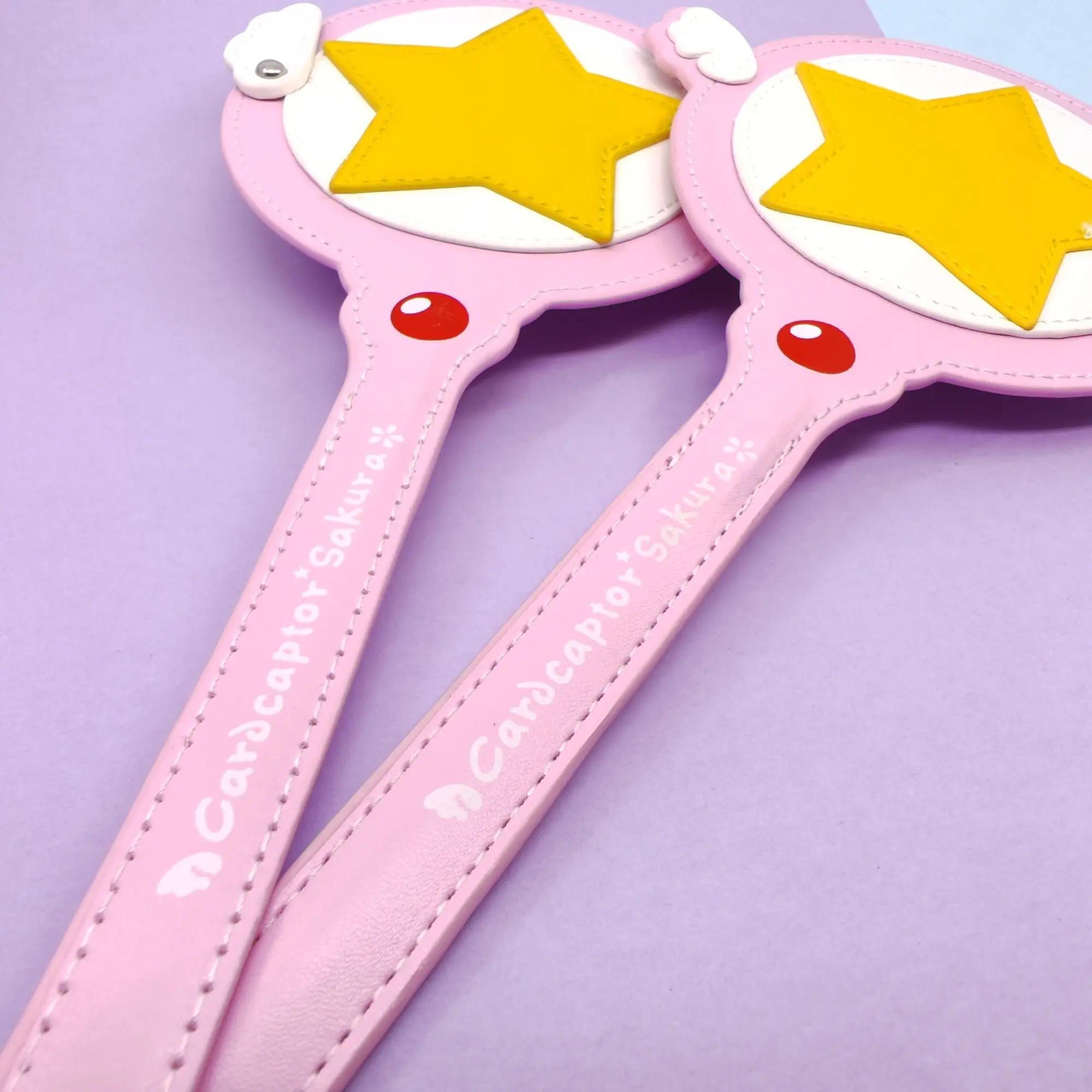 Kawaii Cardcaptor Sakura Cerberus Princess Magic Wand Toy Card Case Bus Card Holder Pink Super Star with Hairband Gift Anime Toy