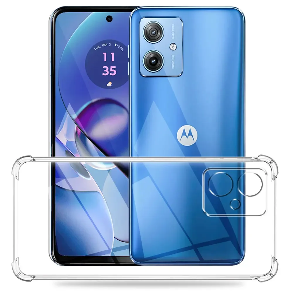 Чехол для Motorola Moto G54 противоударный прозрачный мягкий силиконовый чехол из ТПУ
