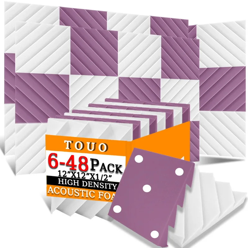 Акустическая пена TOUO 6-48 шт. пенопластовая панель с алмазной канавкой