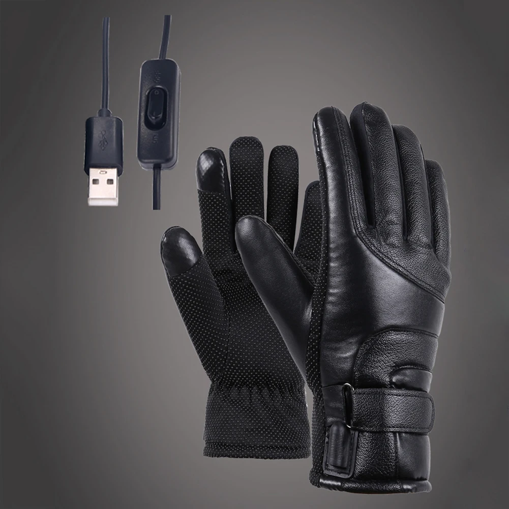 

Зимние перчатки с электрическим подогревом, теплые перчатки с USB для рук, варежки с электрическим подогревом для сенсорных экранов, уличные перчатки для катания на лыжах и верховой езды