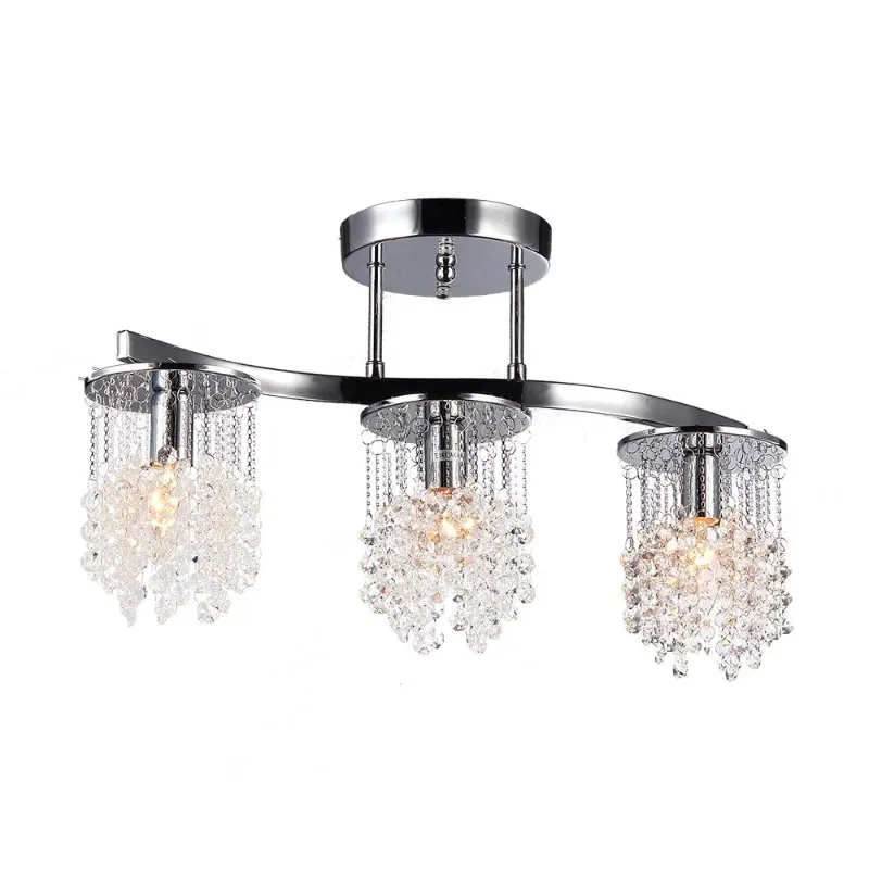 

3-light Chrome 20-inch Crystal Chandelier pendant lights lamp lighting for living room