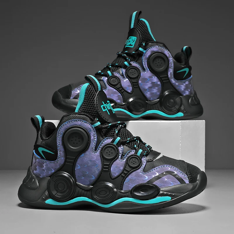 New Children's Basketball Shoes Comfortable Soft Casual Sports Boys' and Girls' Running Shoes Children's Sports Basketball Shoes