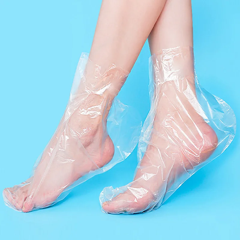 100 шт. одноразовая маска для ног пластиковая прозрачная увлажняющая против