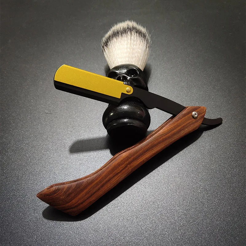 Hand Made Wooden Handle Classic Safety Straight Razor Shaver Fit Half Piece Double Edge Blade Wholesale