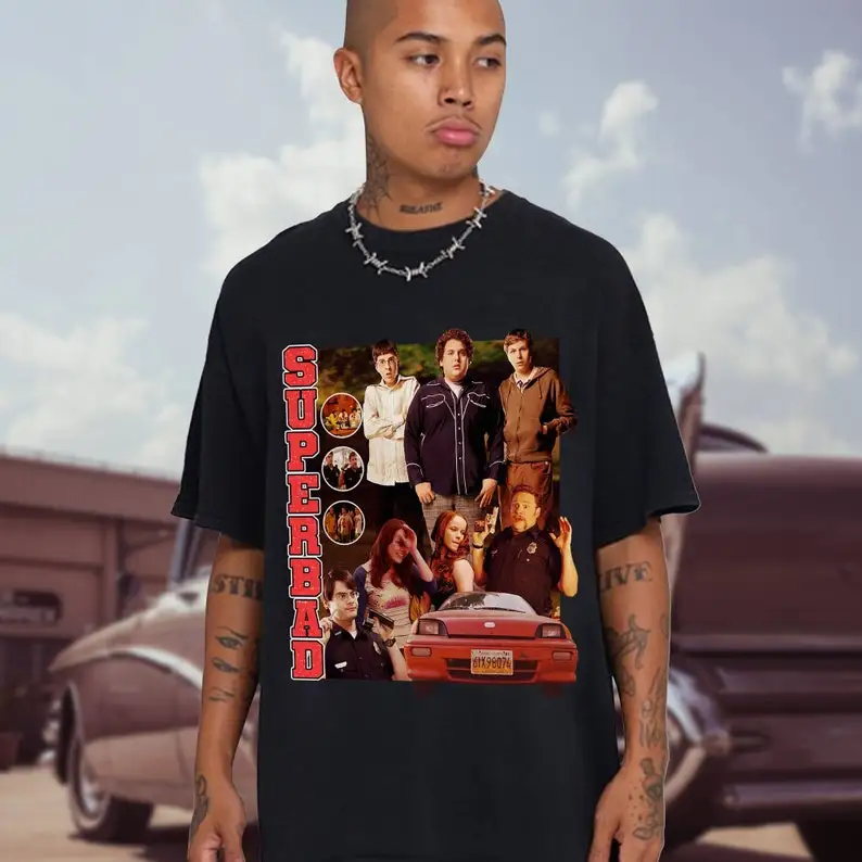 Футболка Superbad Movie Fogell Seth и Evan Винтажная рубашка из фильма