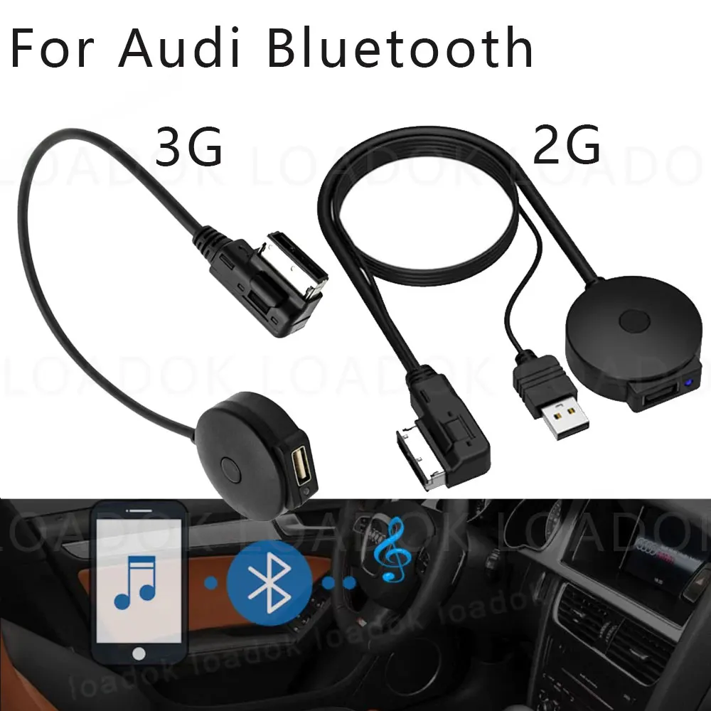 Car Bluetooth AUX Receiver USB Cable Adapter for VW Audi 2G 3G MMI Systems A4 A5 A6 Q5 Q7 Audio Media Input AMI MDI Interface