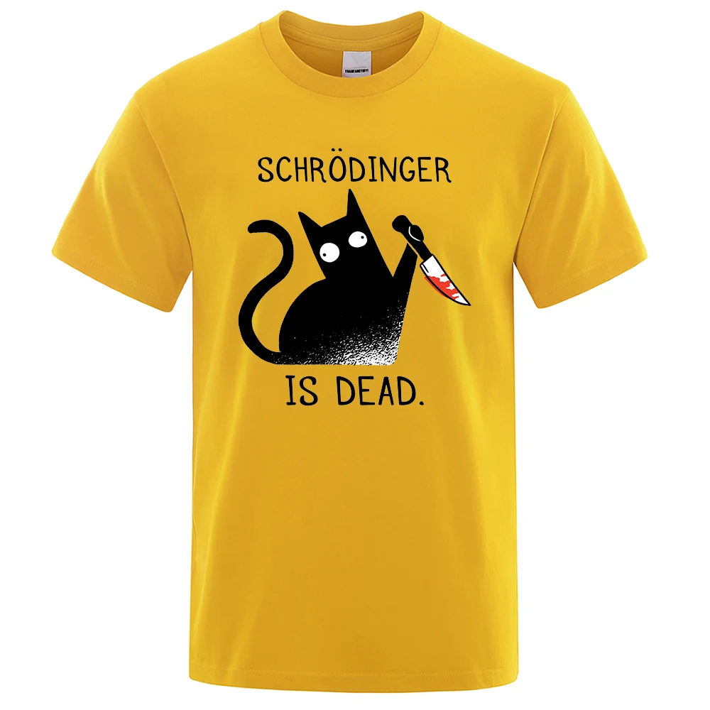 

Футболка Schrodinger Is Dead Black Cat мужская с принтом, Модная креативная одежда, летние дышащие топы с круглым вырезом и коротким рукавом