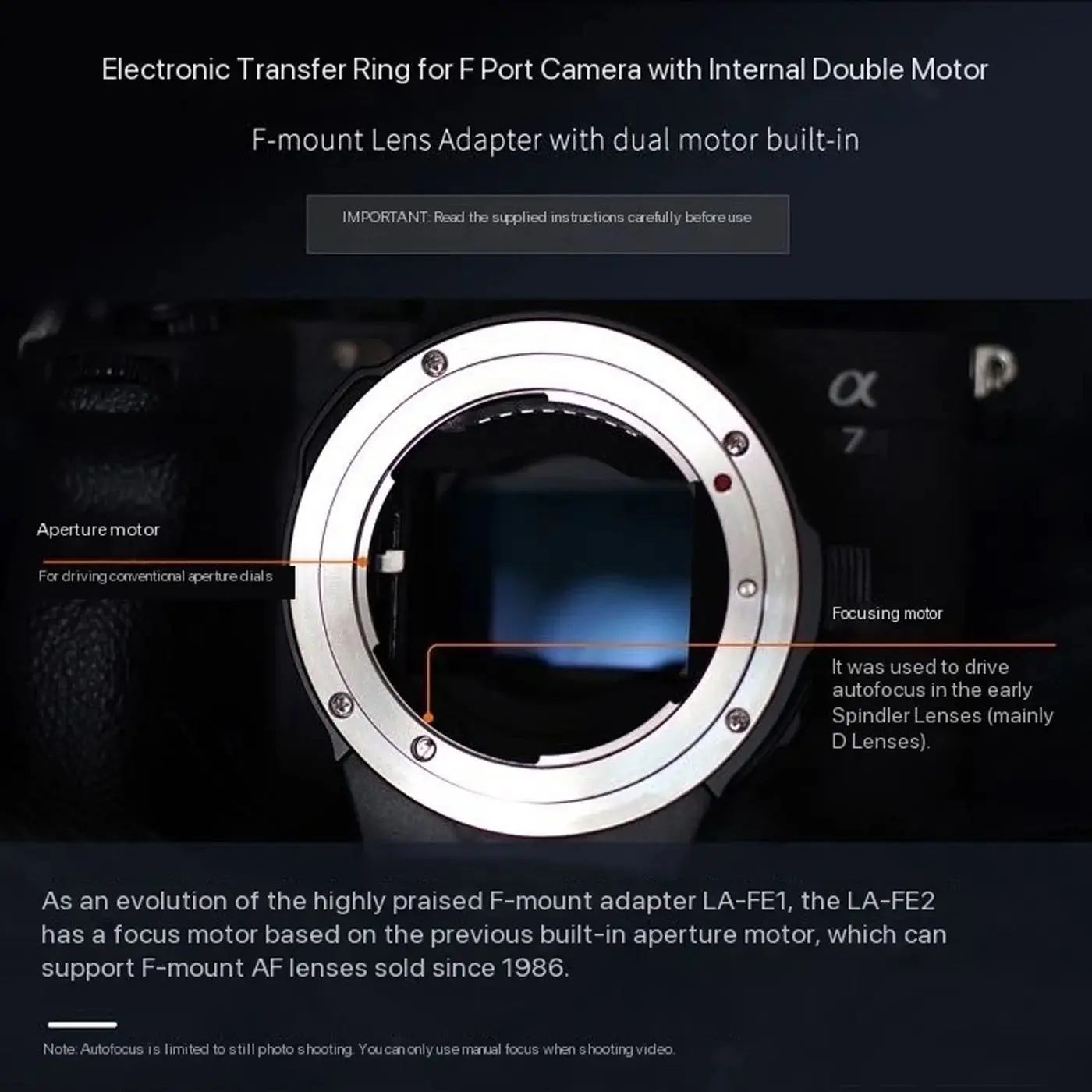 Фото Переходник для объективов Monster LA-FE2 с автофокусом для объективов Nikon F Mount G / D к камерам Sony E №2