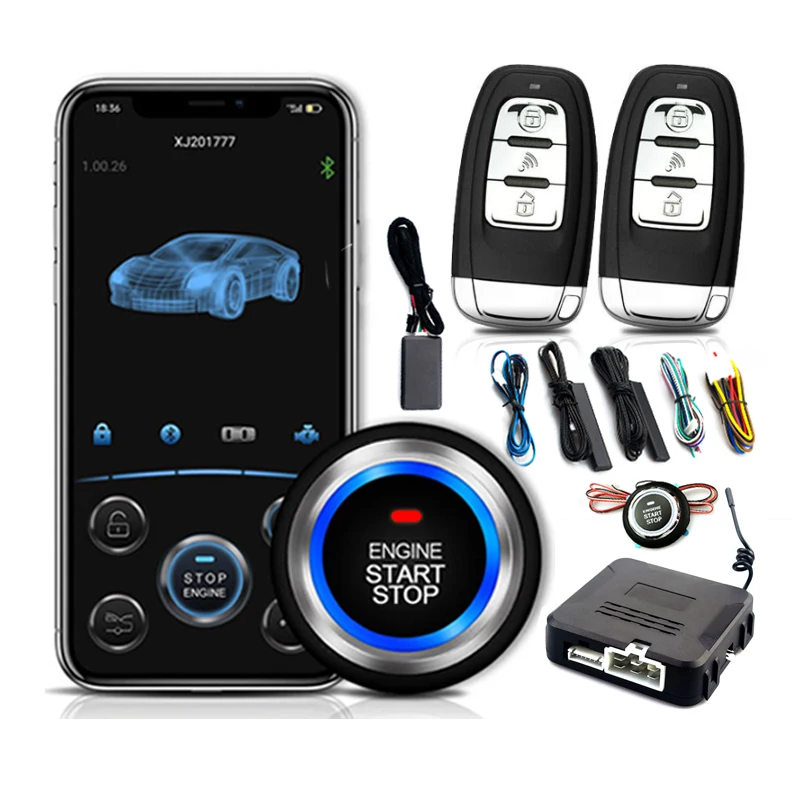 

Automatic Central Locking Car Mobilephone Remote Control Engine Start One Button Start Stop Autostart Keyless Entry System PKE