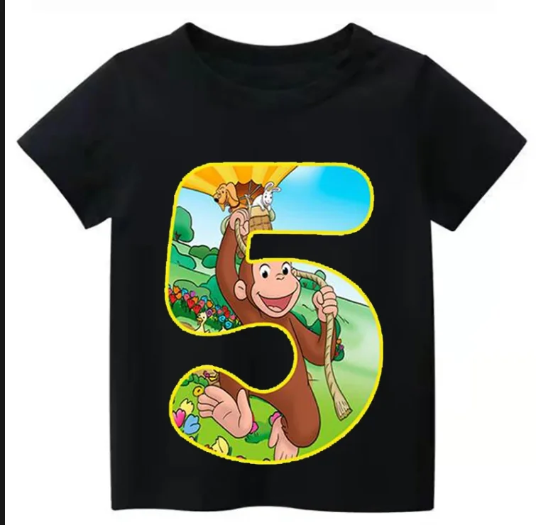 Новинка Любопытный Джордж Забавный принт обезьяны мультяшная Одежда для