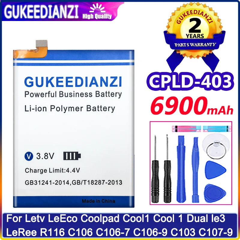 

CPLD-403 Battery For Letv LeEco Le 3 Le3 LeRee For Coolpad Cool1 Cool 1 Dual C106 C106-6/7/8 C107-9 C106-9 6900mAh New Battery