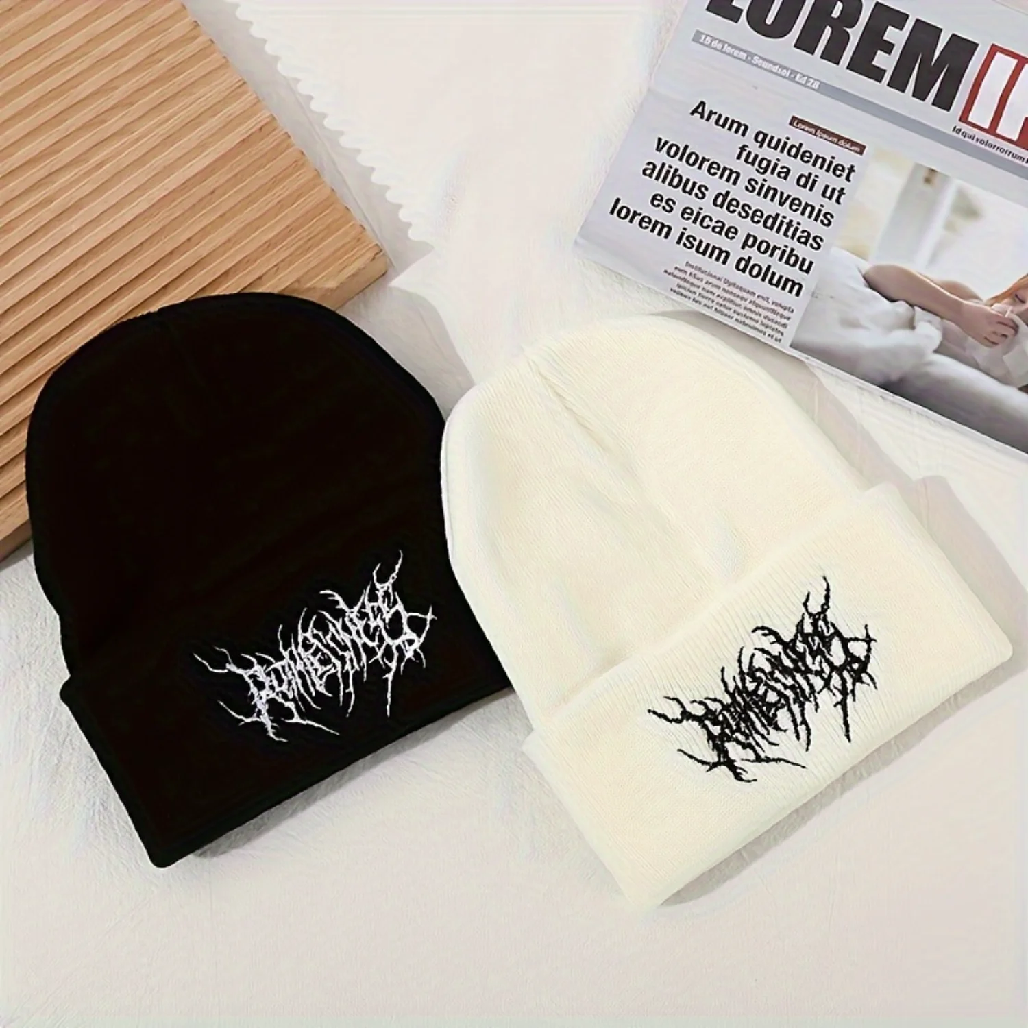 2pcs Street Hip Hop Dance Men's And Women's Embroidered Knitted Hat Warm Hoodie Cold - Couple St