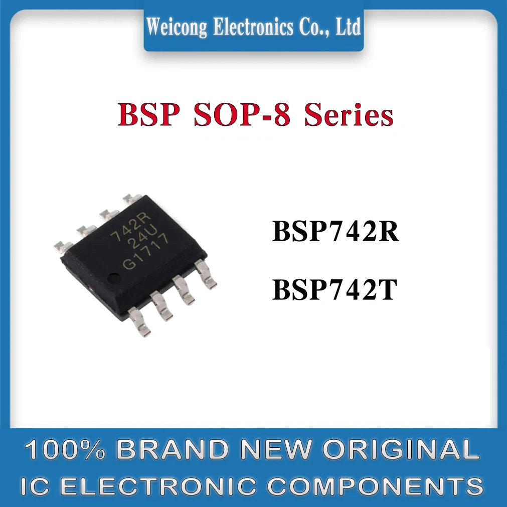 

100% Brand New Original BSP742R BSP742T BSP742 BSP74 BSP7 742R 742T BSP IC Chip SOP-8 Intelligent power high-side switch