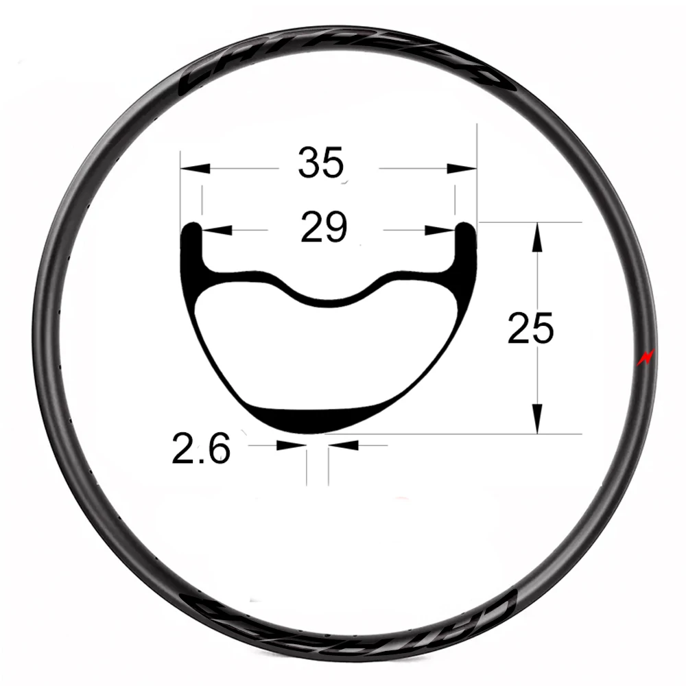 

Асимметричный углеродный обод для горного велосипеда 27.5er 29er MTB XC AM FR 35x25 мм