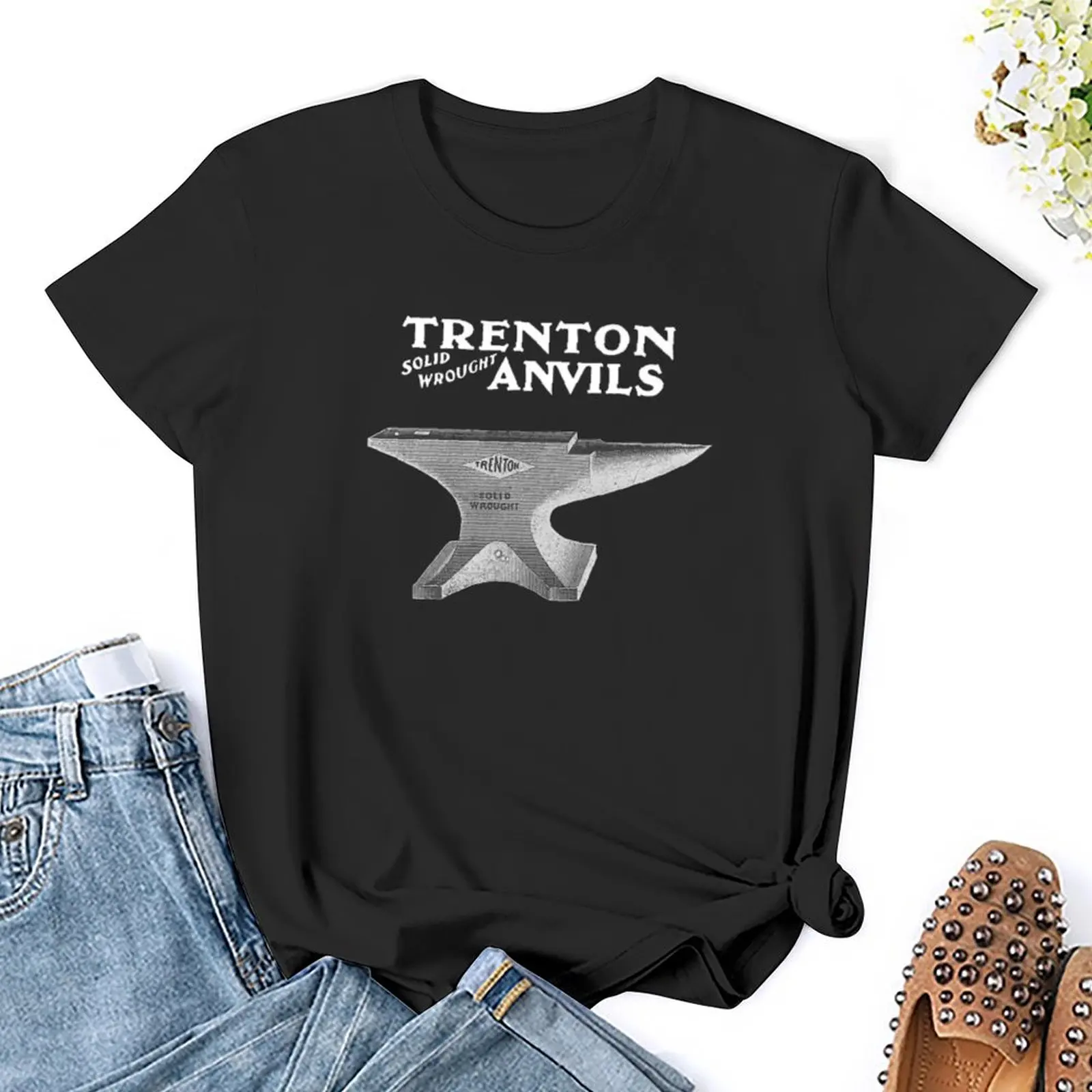 Винтажная футболка с изображением манвальни из Трентона черного человека милые