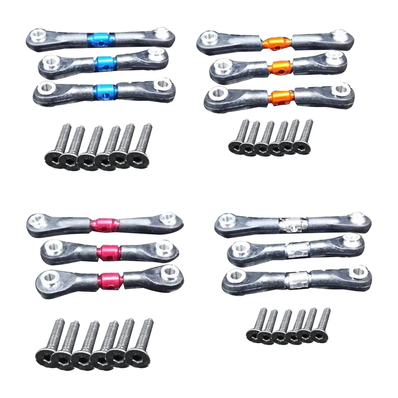 Металлическая рулевая тяга для Tamiya TT02 TT02T 1/10, 3 шт.