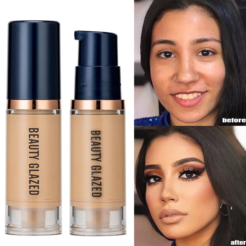 

6ml Matte Liquid Foundation Cream Smooth Long Wear Oil-Control Face Foundation Full Coverage Concealer Waterproof Contour Makeup