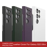 ultra thin pure leather case for samsung galaxy s22 ultra camera lens protection slim cover for galaxy s22 plus