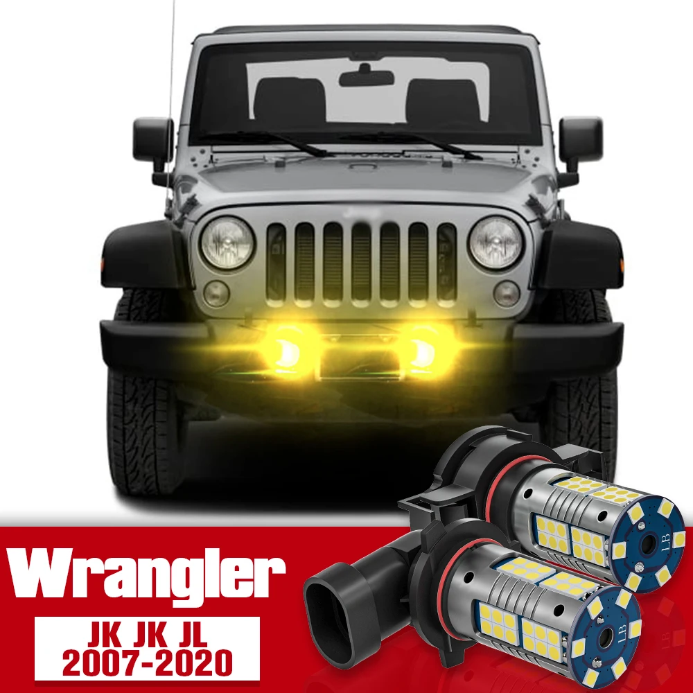 

2x Front Fog Light Accessories LED Bulb Lamp For Jeep Wrangler JK JL 2007-2020 2010 2011 2012 2013 2014 2015 2016 2017 2018 2019