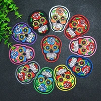 mix 11pcs punk skull cloth patch clothes stickers sew on embroidery patches applique iron on clothing cartoon diy garment decor
