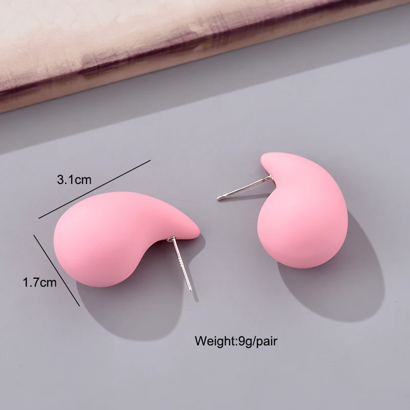 Серьги-гвоздики женские в форме капли толстые акриловые сережки синие черные