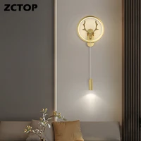 creative simple modern led wall lights home copper wall sconce for living room sofa background wall bedroom bedside decor lamps