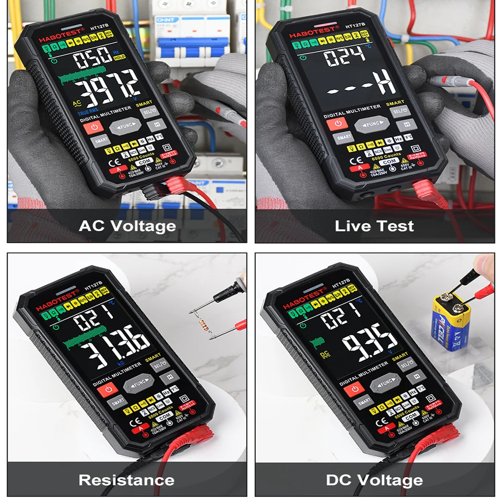 Цифровой мультиметр HT127B высокоточный мини-ампервольтметр умный Электрический