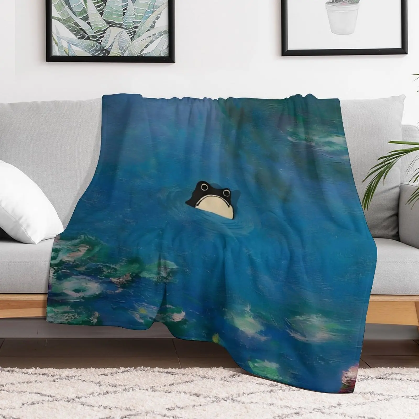 Неимпрессованная лягушка Matsumoto Hoji Grumpy Frog в водной пруде одеяло постельное белье