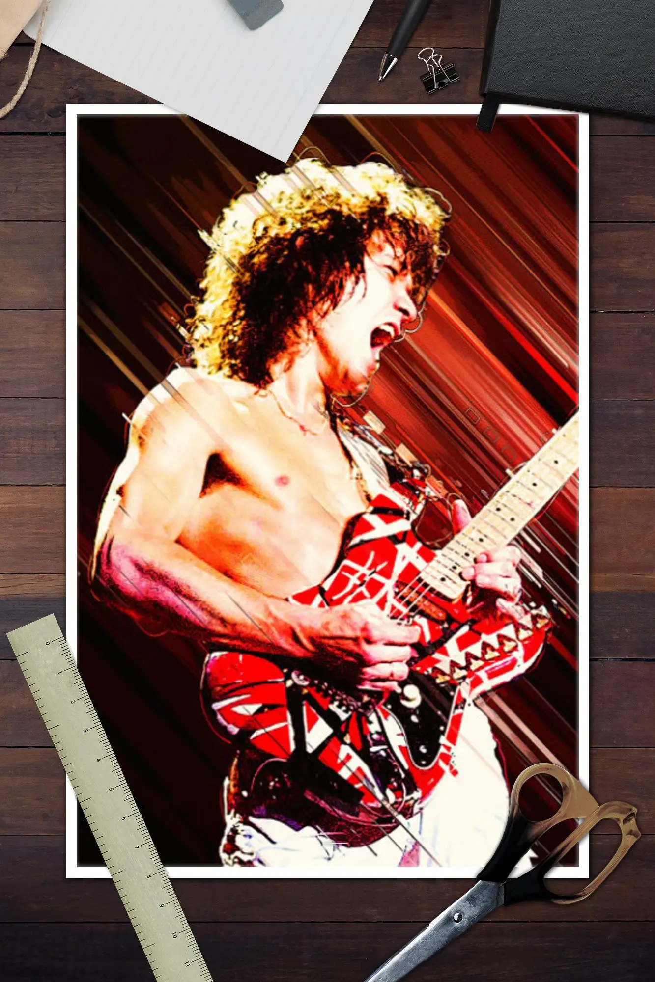 Декоративный художественный плакат Эдди ван Халена настенный