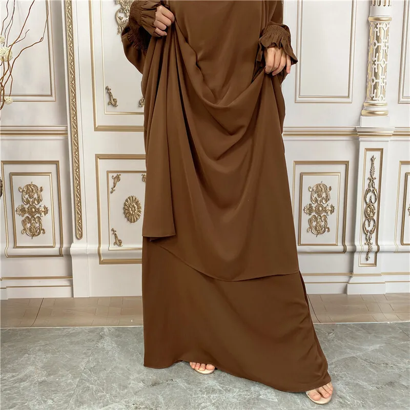 Модный однотонный комплект из двух предметов TikTok Temu Robe Nida 6608