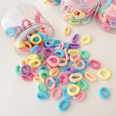 GEONYIEEK Маленькие резинки для волос, черные и розовые