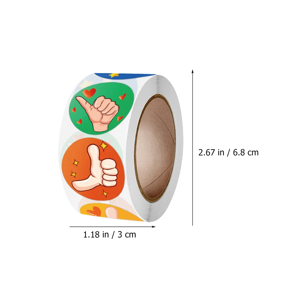 

6 Rolls Encourage Label Kids Reward Sticker Round Labels Small Incentive Decals Stickers Preschool Students