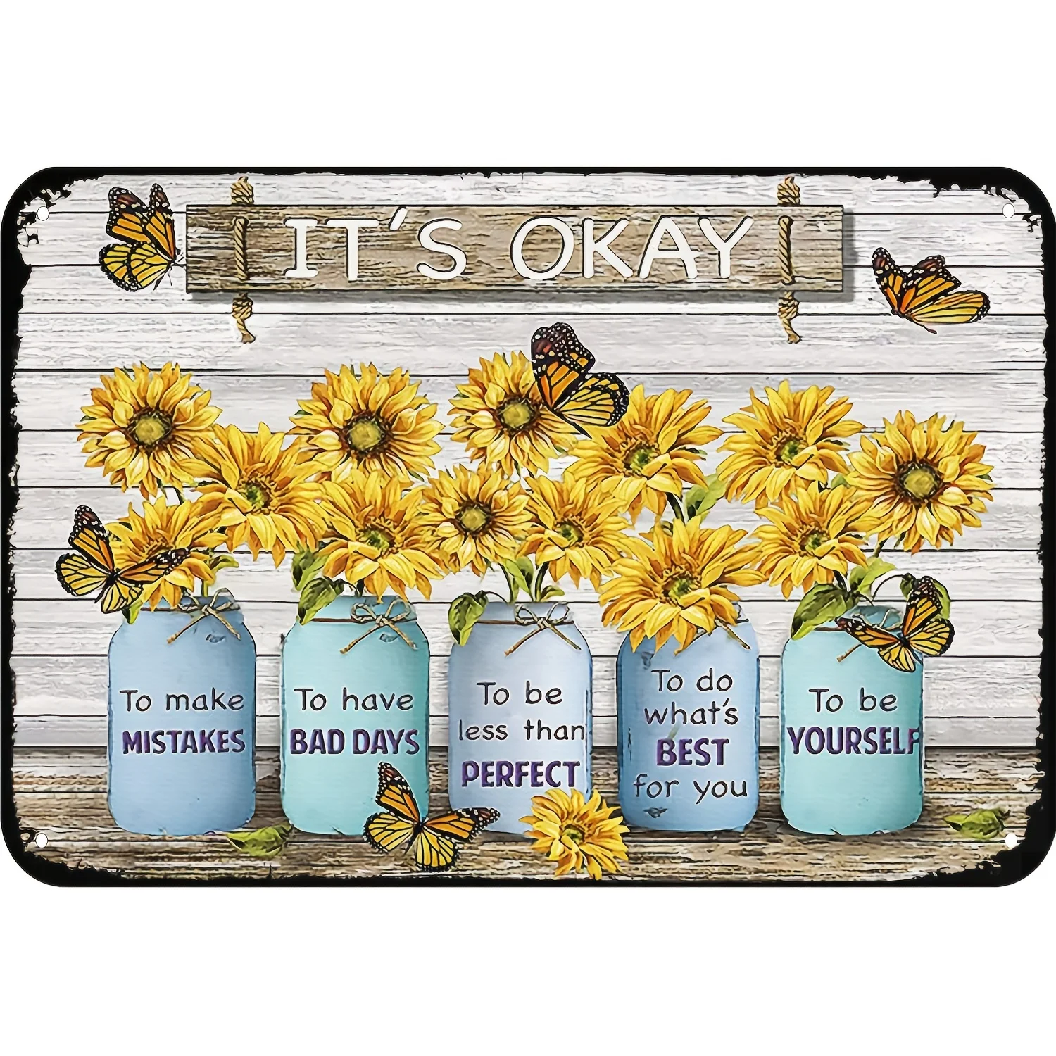 

Sunflower Funny Metal Novelty Sign Metal Retro Wall Decor For Home Street Gate Bars Restaurants Cafes Store Pubs Sign Gift Metal