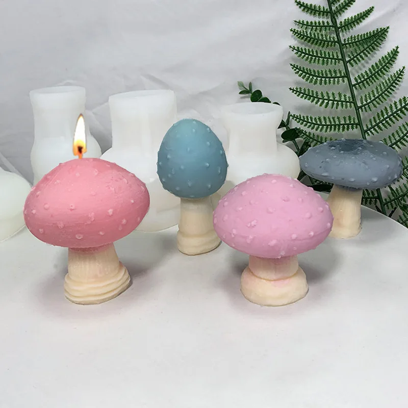 

3D Mushroom Scented Candle Silicone Mold DIY Art Aromatherapy Plaster Molds Handmade Wax Melt Casting Forms Ornament Baking Mold