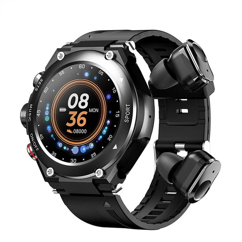 

Smart Watch T92 watch for men With Earbuds 3 in 1 Fitness sports watches Tracker Call Music Heart Rate Monitor For xiaomi phone