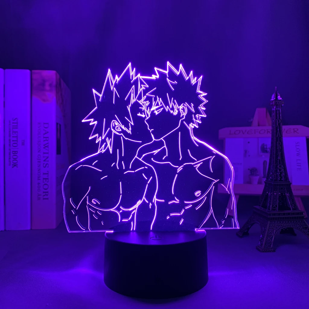 

Anime Led Night Light My Hero Academia Edit for Room Decoration Home Lighting Birthday Gift 3d Led Lamp Manga Red Riot x Bakugo