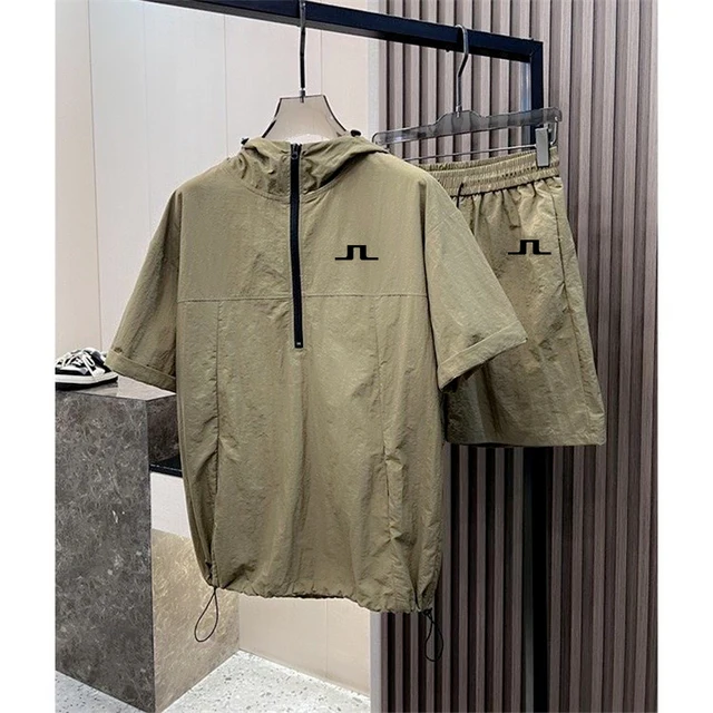 

Мужские костюмы для гольфа 2023, летняя одежда для гольфа, комплект из 2 предметов с капюшоном, одежда для гольфа, Мужская футболка для гольфа