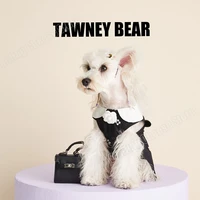 spring summer stylish camellia black white dog vest dress brand designer quality for pet schnauzer poodle bichon malatese shib