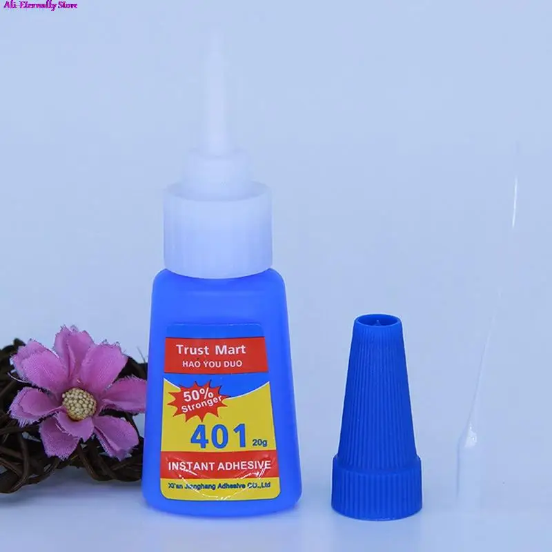 

20Ml Liquid Super Glue 401 Instant Strong Glue Bond Leather Wood Rubber Metal Glass Cyanoacrylate Diy Glue